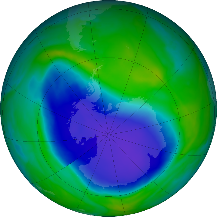 Antarctic ozone map for 18 November 2022